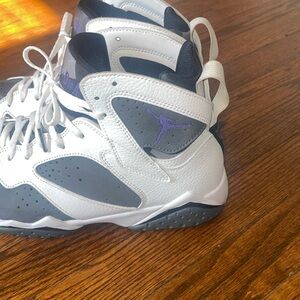 Men's Jordan 7 Retro Flint White/Flint Grey-Black-Varsity Purple